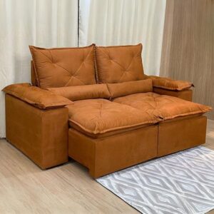 Sofá Retrátil e Reclinável Grécia 2,00 m Terracota – QUINE ESTOFADOS