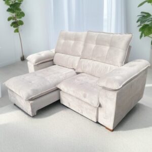 Sofá Retrátil e Reclinável Suíça 2,50 m Marfim– LEO DECOR