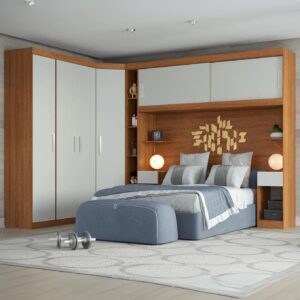 Guarda-Roupa Modular Solteiro/Casal/Queen/King Gênova Plus Freijó/Off White - BATROL MÓVEIS