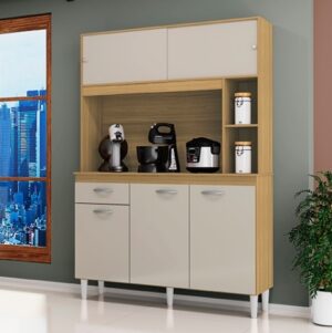 Kit Cozinha Duda 1,20 Damasco/Off White - POQUEMA