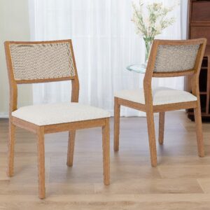 Kit 2 Cadeiras Oiti Natuame Madeira/Linho Cru - CIMOL MÓVEIS