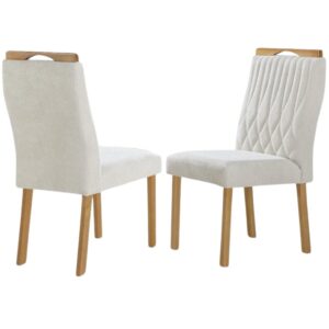 Kit 2 Cadeiras Gênova Mel/Veludo Marfim – ART ASSENTOS