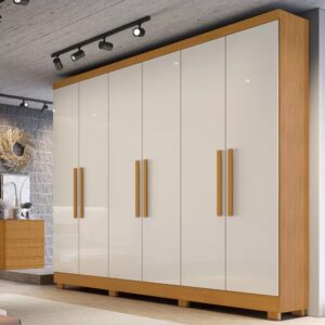 Guarda-Roupa 6 Portas Sergipe 1,80 m Nature/Off White – BIANCHI