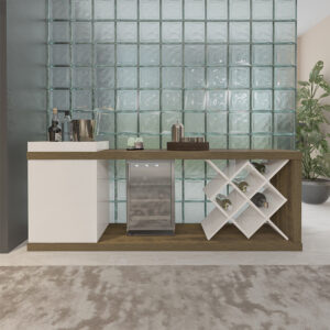 Rack Bar até 60" Madrid Pinho/Off White - ARTELY