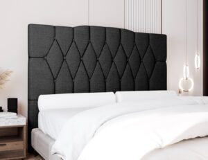 Cabeceira Casal Andreza Suede Preto – MC DESIGN