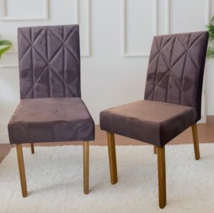 Kit 2 Cadeiras Aurora Marrom - HR MOVELARIA