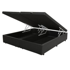 Base Box Queen Baú Corino Preto – BIOSTAR