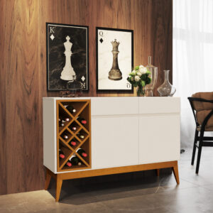 Buffet Petrus/Passion Off White/Cedro - EDN MÓVEIS