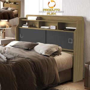 Cabeceira Casal Jéssica Freijó/Grafite/Freijó - MADEC/VJ MÓVEIS