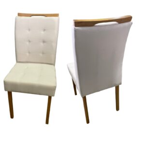 Kit 2 Cadeiras Linda Mel Bege Linho – IMPÉRIO ESTOFADOS