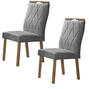 Kit 2 Cadeiras Lisboa Mel/Grafite - ART ASSENTOS