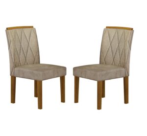 Kit 2 Cadeiras Lorena Freijó/Pena Caramelo - LEIFER