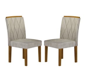 Kit 2 Cadeiras Lorena Freijó/Pena Palha - LEIFER