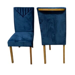 Kit 2 Cadeiras Siena Mel Naturale Azul - CLEFATOS DECOR