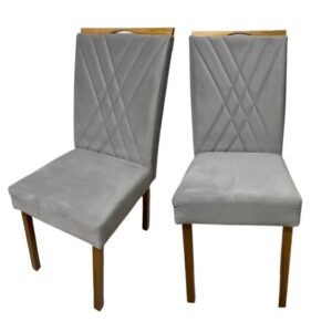 Kit 2 Cadeiras Verona Mel Naturale Grafite - CLEFATOS DECOR