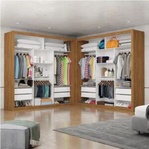 Closet Veneza/Clara/Berlim Plus Cinamono/Branco – CARIOCA MÓVEIS