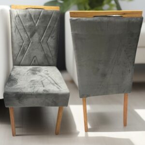 Kit 2 Cadeiras Débora Imbuia Mel Veludo Grafite 406 – AVALON DECOR