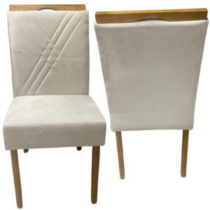 Kit 2 Cadeiras Fenix Mel/Veludo Bege – WM DECOR