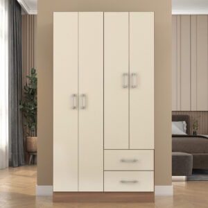 Guarda-Roupa 4 Portas Panamá 4002 0,90 m Manchester/Champagne - FELLICCI