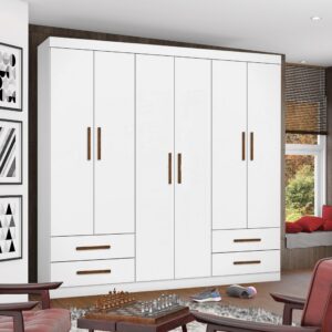 Guarda-Roupa 6 Portas Hércules (Sem espelho) 1,77 m Branco – CARIOCA MÓVEIS