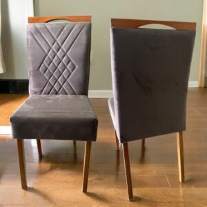 Kit 2 Cadeiras Helena Mel/Veludo Marrom – OURO DECOR