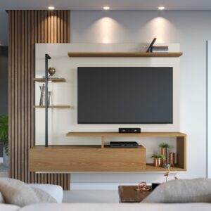 Home Suspenso até 58" Maragogi Off White/Freijó – COLIBRI