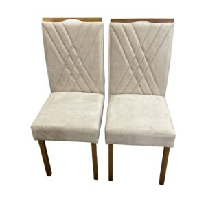 Kit 2 Cadeiras Verona Mel Naturale Bege - CLEFATOS DECOR