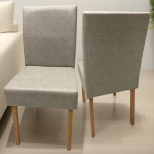 Kit 2 Cadeiras Lara Imbuia Mel Linho Bege 74 – AVALON DECOR