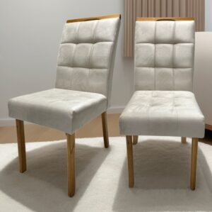 Kit 2 Cadeiras Lara Mel/Bege– HR MOVELARIA