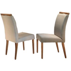 Kit 2 Cadeiras Daniele Imbuia/Veludo Bege - MOBILLARE