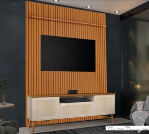 Painel Arbo + Rack Darín Cedro - EDN MÓVEIS