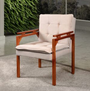 Poltrona Belíssima Linho Bege - JOSEBE DECOR