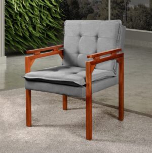 Poltrona Belíssima Veludo Cinza - JOSEBE DECOR