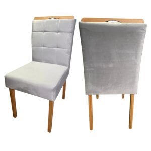 Kit 2 Cadeiras Camila Mel Prata – AK DECOR