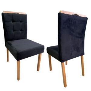 Kit 2 Cadeiras Camila Mel Preto – AK DECOR