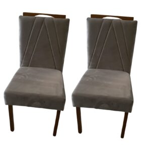 Kit 2 Cadeiras Safira Mel/Capuccino - MUNDIAL MÓVEIS