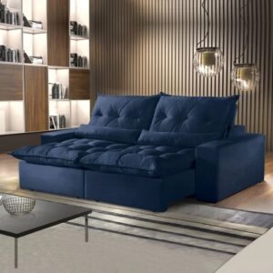Sofá Retrátil e Reclinável Avalon  2,00 m Azul - IMPÉRIO ESTOFADOS