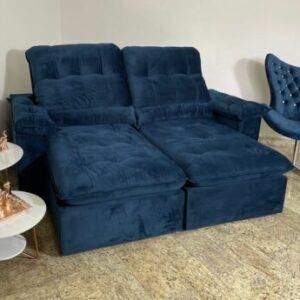 Sofá Retrátil e Reclinável Imperial 2,30 m Azul – IMPÉRIO ESTOFADOS