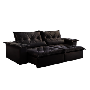 Sofá Retrátil e Reclinável Ouro Preto 240 Preto - MONTANO ESTOFADOS