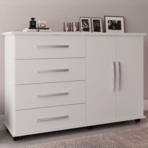 Cômoda 4 Gavetas com Sapateira Dupla Bali Branco - MÓVEIS PRIMUS