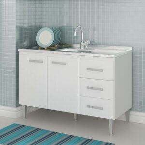 Balcão (Sem Tampo) para Pia Copacabana Branco - FELLICCI