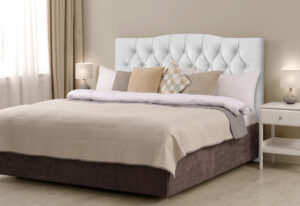 Cabeceira Casal Acapulco Corino Branco - BONAN