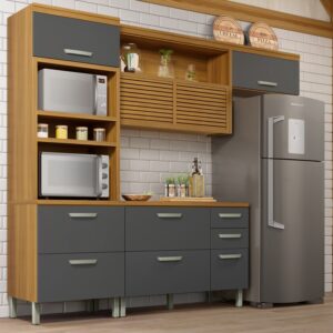 Cozinha Completa 2,70 m Princesa Freijó/Grafite - NESHER