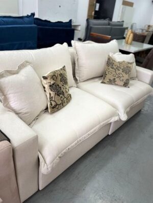 Sofá Retrátil S-100 2,30 m Linho Bege 117 - SUPREMA ESTOFADOS