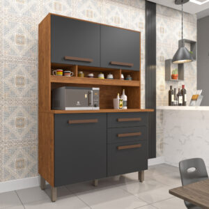 Kit Cozinha Sofia 1,15 m Cinamono/Grafite - IMOP