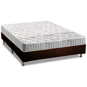 Colchão Casal Orthosono + Base Box Simples Corino Marrom – ANJOS COLCHÕES + BIOSTAR