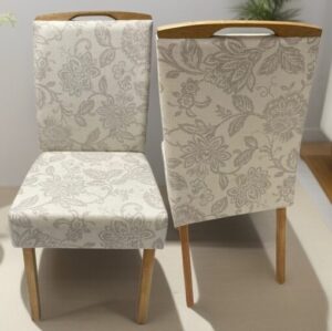 Kit 2 Cadeiras Priscila Imbuia Mel Veludo Bege 224 – AVALON DECOR