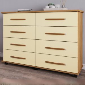 Cômoda 8 Gavetas Jade Mel/Pérola - MÓVEIS PRIMUS