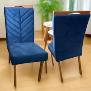 Kit 2 Cadeiras Eliza Azul – HR MOVELARIA