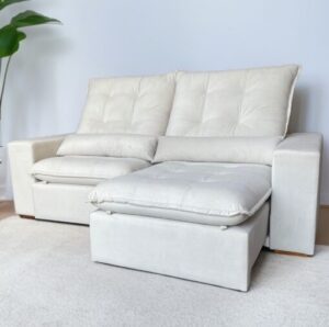 Sofá Retrátil e Reclinável Malu 2,90 m Bege – D’VITRINE ESTOFADOS